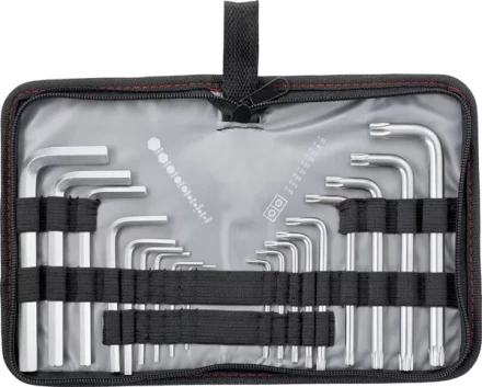 Набор ключей шестигранных имбусовых HEX-TORX  18 шт: HEX 1.5–10 мм T10-T50 CrV короткие сатин MATRIX 12314 купить в Надыме