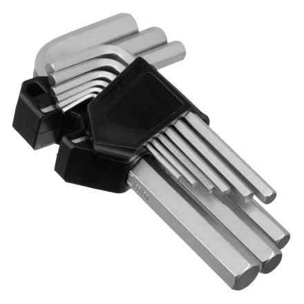 Набор ключей имбусовых, HEX, 2-12 мм, CrV, 9 шт. Сибртех 123677 купить в Надыме