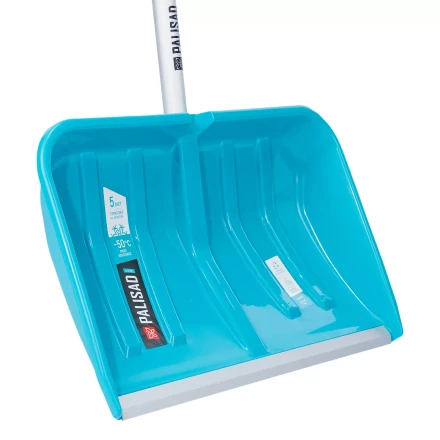 Лопата-скрепер для уборки снега Palisad 61727, полипропилен, 550х340х1450 мм, алюминиевый черенок, ПВХ, LUXE купить в Надыме