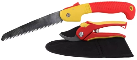 Набор GRINDA садовый, 3 предмета: секатор, ножовка садовая складная, нейлоновая сумка 8-423251-H3 купить в Надыме