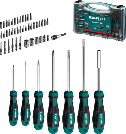 Набор: отвертки X-Drive с кованым хромомолибденованадиевым стержнем SlimFit, ситема насечек NSS, двухкомпонентная рукоятка 25815 купить в Надыме