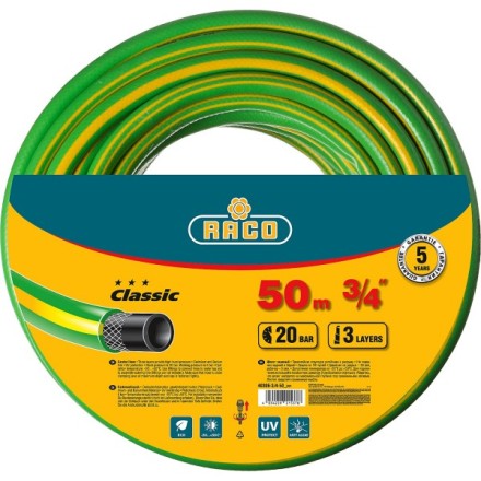 Шланг RACO CLASSIC поливочный, 20атм., армированный, 3-х слойный, 3/4&quot;х50м 40306-3/4-50_z01 купить в Надыме
