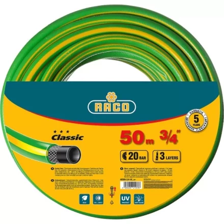 Шланг RACO CLASSIC поливочный, 20атм., армированный, 3-х слойный, 3/4"х50м 40306-3/4-50_z01 купить в Надыме