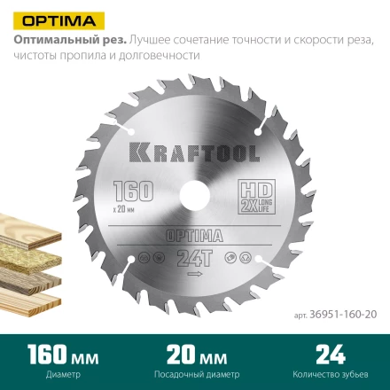 Диск пильный OPTIMA, повышенный ресурс 36951-160-20 купить в Надыме