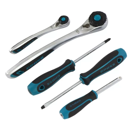 Набор инструментов 78 предметов , 120 зубьев, CrV, 1/4", 1/2" Gross 14148 купить в Надыме