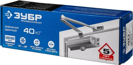 Доводчик дверной ЗУБР для дверей массой до 100 кг цвет серебро 37910-100 купить в Надыме