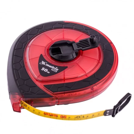 Рулетка геодезическая 50 м х 15 мм закрытый корпус фибергласовая лента двусторонняя шкала Pro Matrix 31272 купить в Надыме