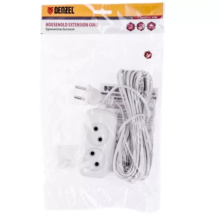 Удлинитель бытовой без заземления 7 м 2 розетки 6 А серия УХ6 Denzel 95923 купить в Надыме