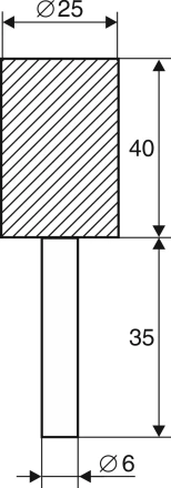 Шарошка абразивная Цилиндр 25х40х6 мм 21654 купить в Надыме