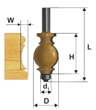 Фреза кромочная фигурная Ф254Х349 мм хвостовик 12 мм 46409 купить в Надыме