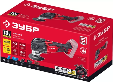 ЗУБР C1-18, 18 В, OQIS, без АКБ, реноватор, набор насадок (МФИ-18 Н) купить в Надыме