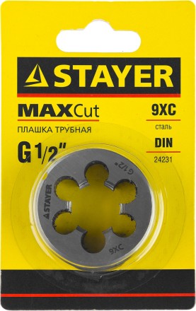 Плашка круглая ручная STAYER &quot;MASTER&quot;, сталь 9ХС, для трубной резьбы G 1/2`` 28029-1/2 купить в Надыме