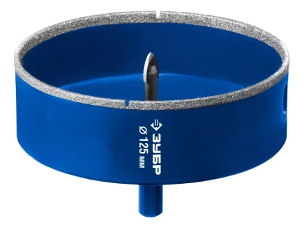 ЗУБР АГК d 125 мм (центр. сверло, трехгр. хвост, Р60), Алмазная коронка, Профессионал (29850-125) купить в Надыме