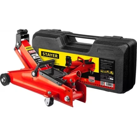 Домкрат гидравлический подкатной "RED FORCE", 2т, 130-350мм, в кейсе, STAYER 43153-2-K 43153-2-K купить в Надыме