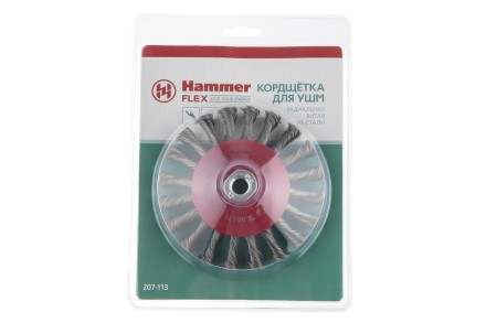 Кордщетка HAMMER тарелка 125мм для УШМ витая сталь (207-113) купить в Надыме