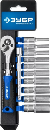 ЗУБР ТМ-12У, 12 предм., (1/4), набор торцовых головок, Профессионал (27651-H12) купить в Надыме