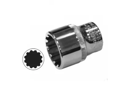 Головка торцевая  27 мм, универсальная, SPLINE, CrV, хромированная  MATRIX MASTER 13160 купить в Надыме