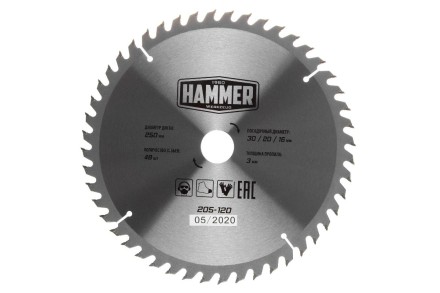 Диск пильный твердосплавный HAMMER Ф250х30мм 48зуб. купить в Надыме