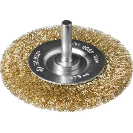 ЗУБР "ПРОФЕССИОНАЛ". Щетка дисковая для дрели, витая латунированная стальная проволока 0,3мм, 75мм 3520-075_z02 купить в Надыме