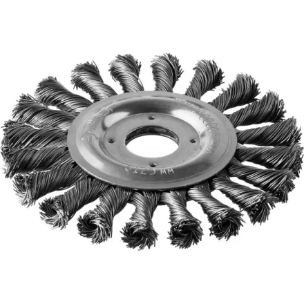 ЗУБР "ПРОФЕССИОНАЛ". Щетка дисковая для УШМ, плетеные пучки стальной проволоки 0,5мм, 125х22мм 35190-125_z02 купить в Надыме