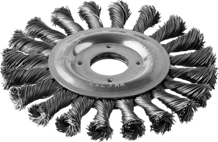 ЗУБР "ПРОФЕССИОНАЛ". Щетка дисковая для УШМ, плетеные пучки стальной проволоки 0,5мм, 125х22мм 35190-125_z02 купить в Надыме