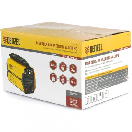 Аппарат инверторный дуговой сварки DENZEL DS-230 Compact 94374 купить в Надыме