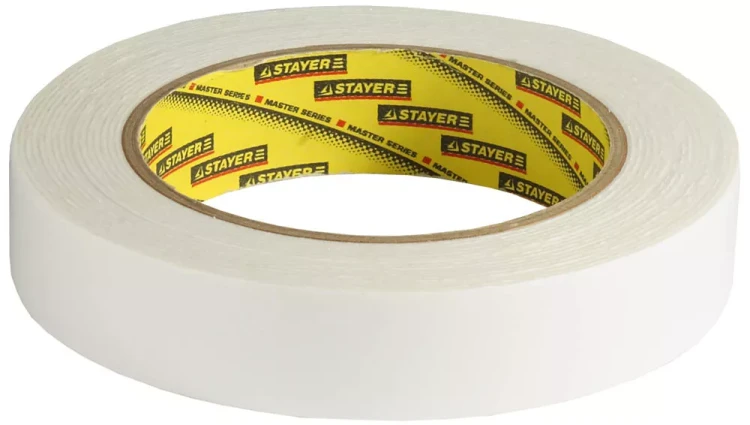 Двухсторонняя клейкая лента на вспененной основе, STAYER Professional 12231-25-05, белая, 25мм х 5м 12231-25-05 купить в Надыме