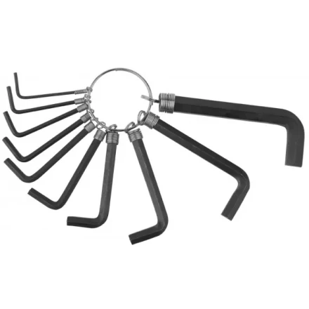 Набор DEXX: Ключи имбусовые, оксидированные, на кольце, HEX, 1,5-2-2,5-3-3,5-4-5-5,5-6-8, 10шт 27403-H10 купить в Надыме