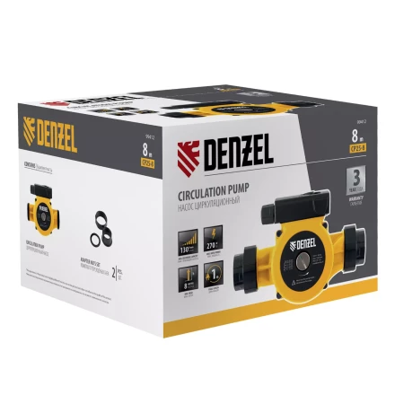 Циркуляционный насос CP25-8, напор 8 м, 130 л/мин, 1 м кабель, монт. длина 180 мм Denzel 99412 купить в Надыме