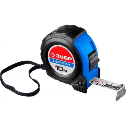 Рулетка ЗУБР "НЕЙЛОН", нейлоновое покрытие, упрочненное полотно, ударопрочный обрезиненный корпус, 10м/25мм 34056-10-25_z01 купить в Надыме