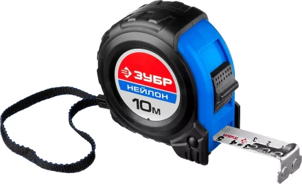 Рулетка ЗУБР "НЕЙЛОН", нейлоновое покрытие, упрочненное полотно, ударопрочный обрезиненный корпус, 10м/25мм 34056-10-25_z01 купить в Надыме