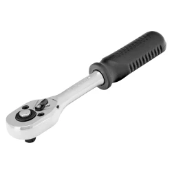 Ключ-трещотка 1/4&quot;, 45 зубьев, с быстрым сбросом, CrV, хром// Сибртех 14000
