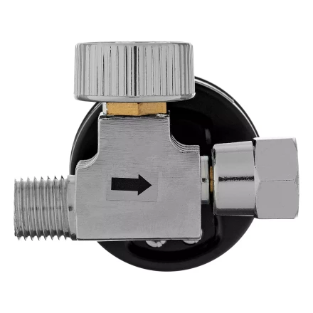 Регулятор давления с манометром для краскораспылителя Denzel K1500, 12 бар, 1/4", 57001 купить в Надыме