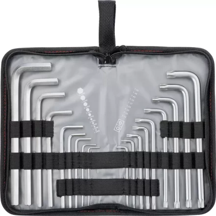 Набор ключей шестигранных имбусовых HEX-TORX,  18 шт: HEX 1,5–10 мм, T10-T50, CrV, удлиненные, сатин  MATRIX 12315 купить в Надыме