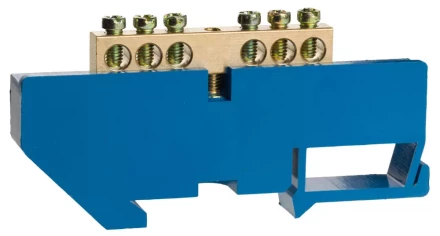 Шина СВЕТОЗАР нулевая на DIN-изоляторе, макс. ток 100А, 5,2мм, 6 полюсов 49807-06 купить в Надыме