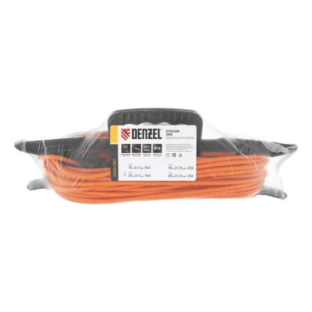Удлинитель-шнур силовой Denzel Garden Series, б/з, ПВС, 20м, 1 розетка, 2 x 1 мм, 3 м 37402 купить в Надыме