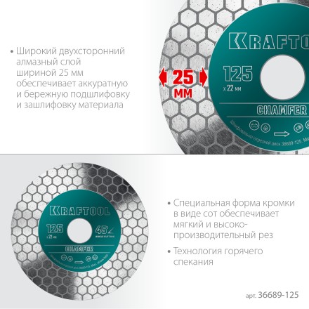 Шлифовально-отрезной алмазный диск CHAMFER 36689-125 купить в Надыме