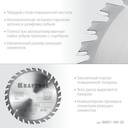 Диск пильный OPTIMA, повышенный ресурс 36951-165-20 купить в Надыме