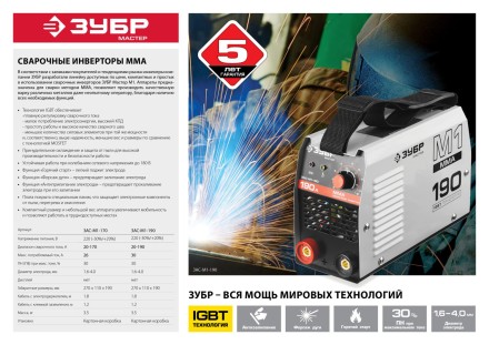 Сварочный инвертор ММА ЗАС-М1-170 серия МАСТЕР купить в Надыме