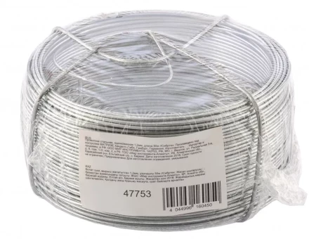 Проволока стальная оцинкованная 1,2 мм длина 50 м Сибртех 47753 купить в Надыме