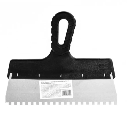 Шпатель из нержавеющей стали 250 мм зуб 6 х 6 мм пластмассовая ручка 85139 купить в Надыме