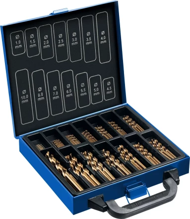 ЗУБР Кобальт, 99 шт, (1-10 мм), сталь Р6М5К5, класс А, мет.бокс, набор сверл по металлу, Профессионал (29626-H99) купить в Надыме