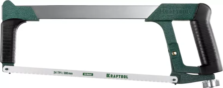 Ножовка по металлу KRAFTOOL "PRO-Kraft", 185 кг рычажное натяжение,обрезиненные рукоятки, биметаллическое полотно, 300 мм 15801_z01 купить в Надыме
