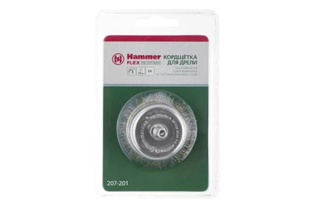 Кордщетка HAMMER чаша 50мм для дрели гофрированная латунированная сталь (207-201) купить в Надыме