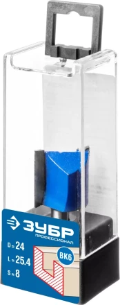 ЗУБР 24 x 25 мм, хвостовик 8 мм, фреза пазовая прямая, Профессионал (28753-24-25) купить в Надыме