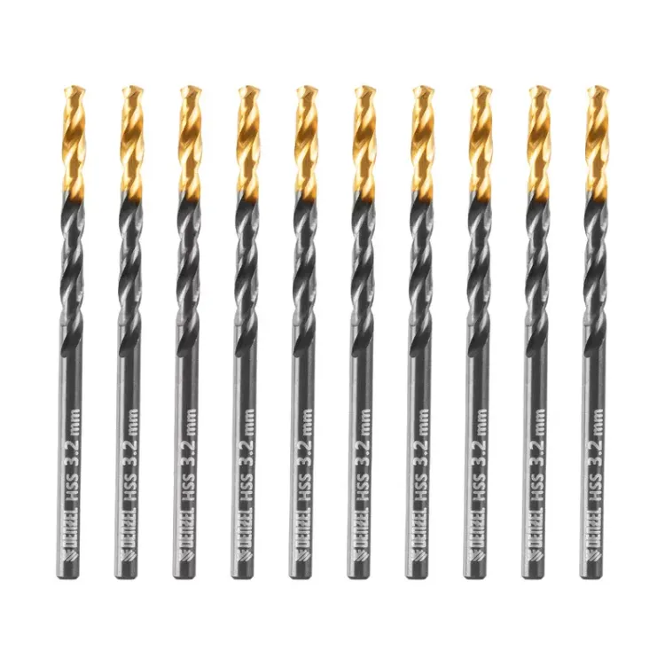 Сверло по металлу, 3,2 мм, HSS-Tin, Golden Tip, 10 шт. Denzel 717206 купить в Надыме