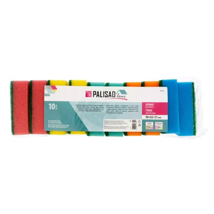 Губки для посуды Optima MAXI, 98 x 65 x 31 мм, 10 шт., Home Palisad 923545 купить в Надыме