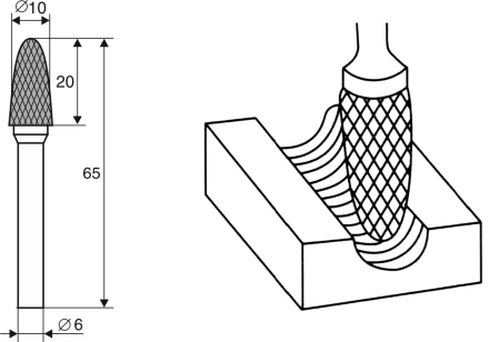 Борфреза Аркоподобная закругленная F 6х10 Энкор 21709 купить в Надыме