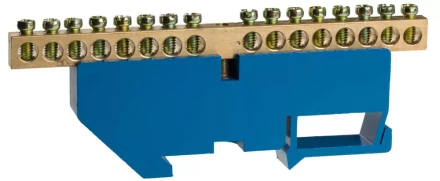 Шина СВЕТОЗАР нулевая на DIN-изоляторе, макс. ток 100А, 5,2мм, 16 полюсов 49807-16 купить в Надыме