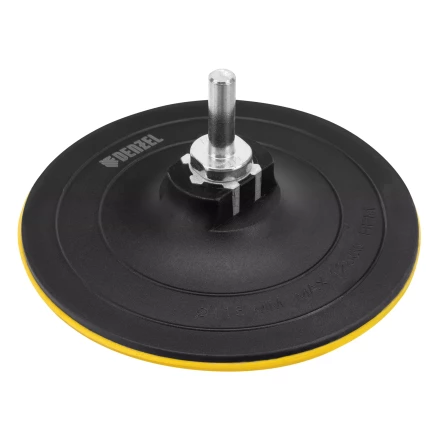 Тарелка опорная для дрели и УШМ с липучкой, 115 мм, твердая, с адаптером c М14 на d8 Denzel 76253 купить в Надыме
